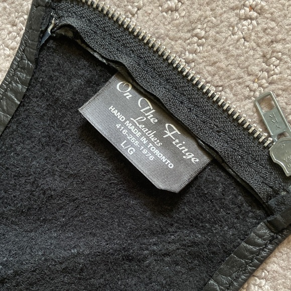 ON THE FRINGE handmade studded leather halter top. - Picture 5 of 9